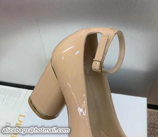 Best Grade Dior Miss Dior Pump 8.5cm Heel in Nude Patent Calfskin 092902