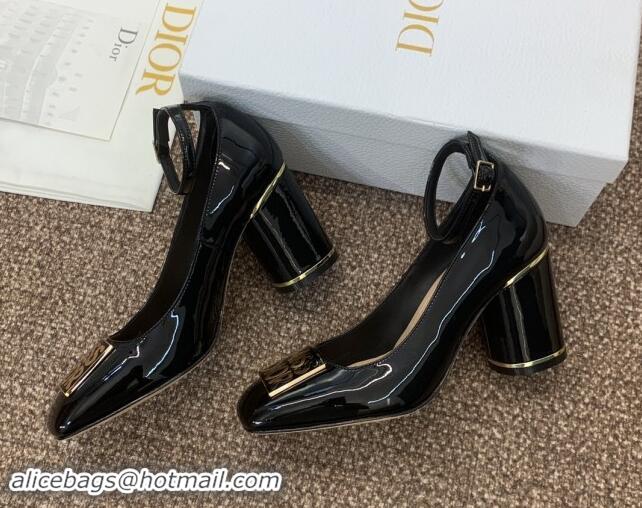 Luxurious Dior Miss Dior Pump 8.5cm Heel in Black Patent Calfskin 092903