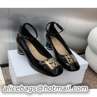 Purchase Dior Miss Dior Pump 3.5cm Heel in Black Patent Calfskin 092906