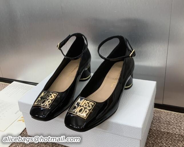 Purchase Dior Miss Dior Pump 3.5cm Heel in Black Patent Calfskin 092906