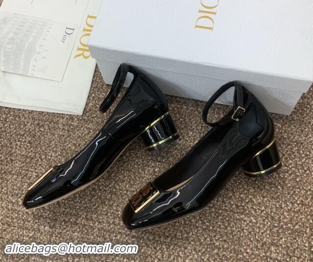 Purchase Dior Miss Dior Pump 3.5cm Heel in Black Patent Calfskin 092906