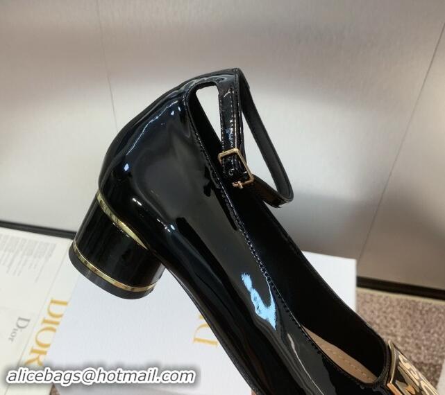 Purchase Dior Miss Dior Pump 3.5cm Heel in Black Patent Calfskin 092906