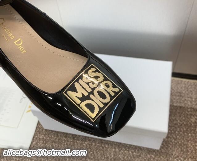 Purchase Dior Miss Dior Pump 3.5cm Heel in Black Patent Calfskin 092906