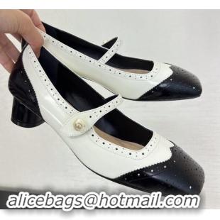 Top Grade Dior Spectadior Pump in Black and White Perforated Calfskin 3.5cm Heel 092908