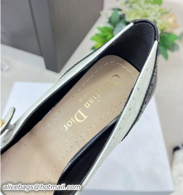 Top Grade Dior Spectadior Pump in Black and White Perforated Calfskin 3.5cm Heel 092908