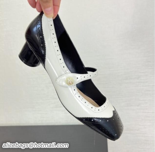 Top Grade Dior Spectadior Pump in Black and White Perforated Calfskin 3.5cm Heel 092908