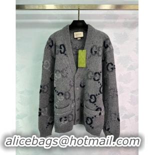 Original Cheap Gucci GG Wool Cardigan G82719 Grey 2024