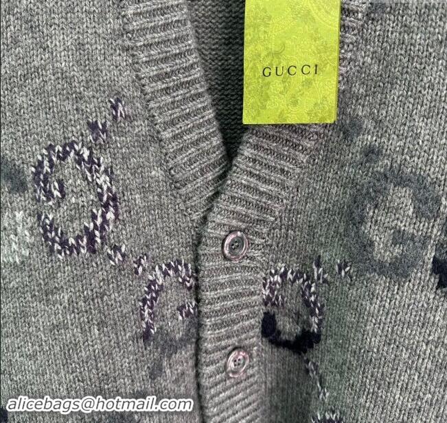 Original Cheap Gucci GG Wool Cardigan G82719 Grey 2024