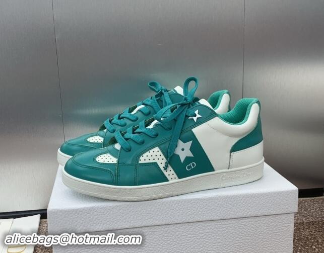 Duplicate Dior Star Sneaker in Calfskin White/Green 092920