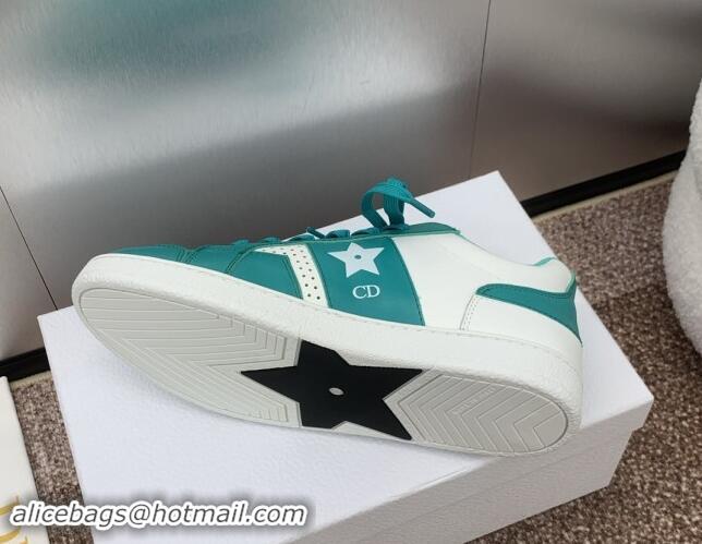 Duplicate Dior Star Sneaker in Calfskin White/Green 092920