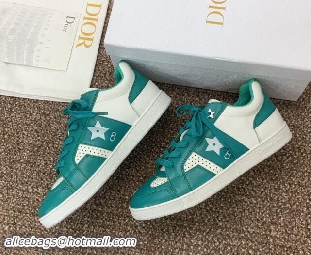 Duplicate Dior Star Sneaker in Calfskin White/Green 092920