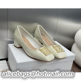 Durable Dior Miss Dior Pump 3.5cm in Patent Calfskin White 930001