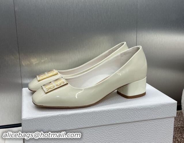 Durable Dior Miss Dior Pump 3.5cm in Patent Calfskin White 930001