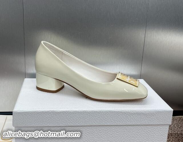 Durable Dior Miss Dior Pump 3.5cm in Patent Calfskin White 930001