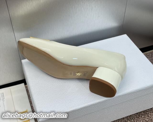 Durable Dior Miss Dior Pump 3.5cm in Patent Calfskin White 930001