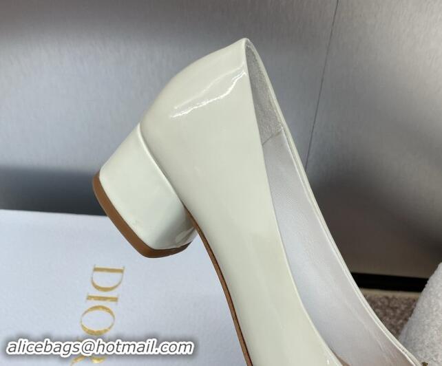 Durable Dior Miss Dior Pump 3.5cm in Patent Calfskin White 930001