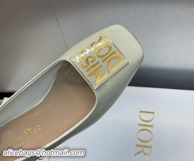 Durable Dior Miss Dior Pump 3.5cm in Patent Calfskin White 930001