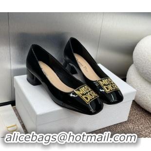 Sumptuous Dior Miss Dior Pump 3.5cm in Patent Calfskin Black 930002