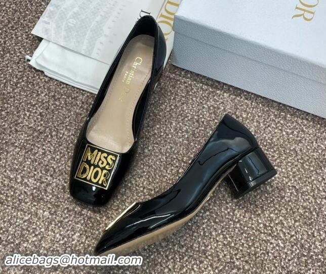 Sumptuous Dior Miss Dior Pump 3.5cm in Patent Calfskin Black 930002