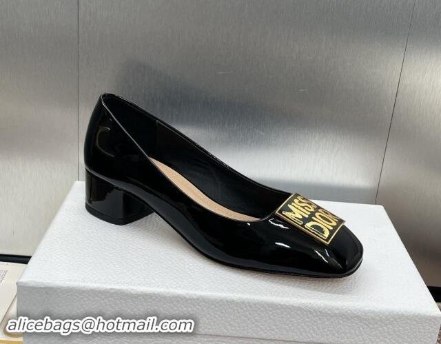 Sumptuous Dior Miss Dior Pump 3.5cm in Patent Calfskin Black 930002