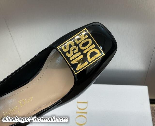 Sumptuous Dior Miss Dior Pump 3.5cm in Patent Calfskin Black 930002