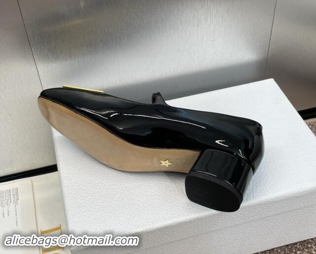 Popular Style Dior Miss Dior Mary Janes Pumps 3.5cm in Patent Leather Black 930004