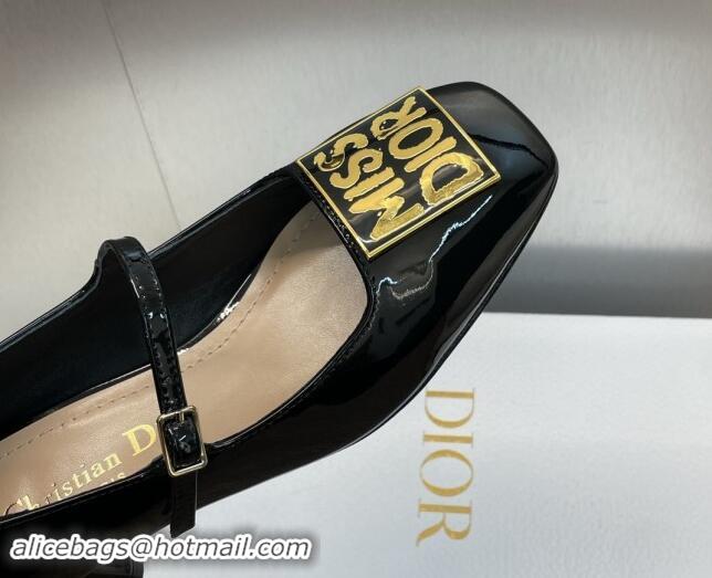 Popular Style Dior Miss Dior Mary Janes Pumps 3.5cm in Patent Leather Black 930004