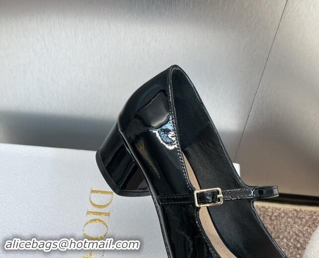 Popular Style Dior Miss Dior Mary Janes Pumps 3.5cm in Patent Leather Black 930004