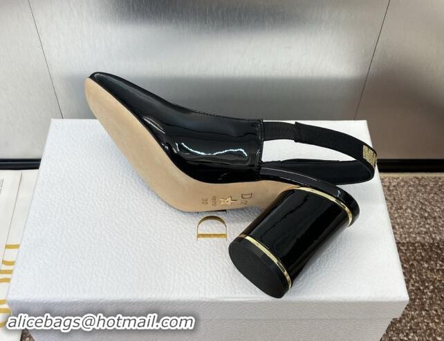 Best Product Dior Miss Dior Paris Slingback Pumps 8.5cm in Patent Calfskin with Bow Black 930010