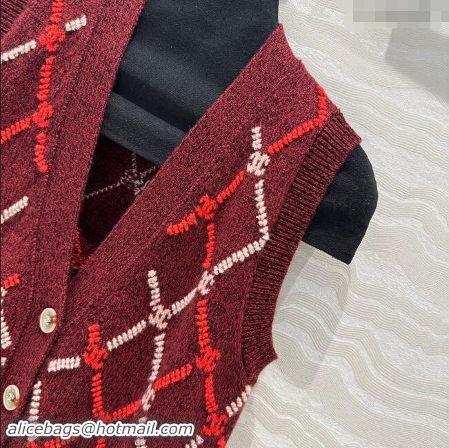 Luxury Cheap Chanel Cashmere Vest CH82723 Red 2024