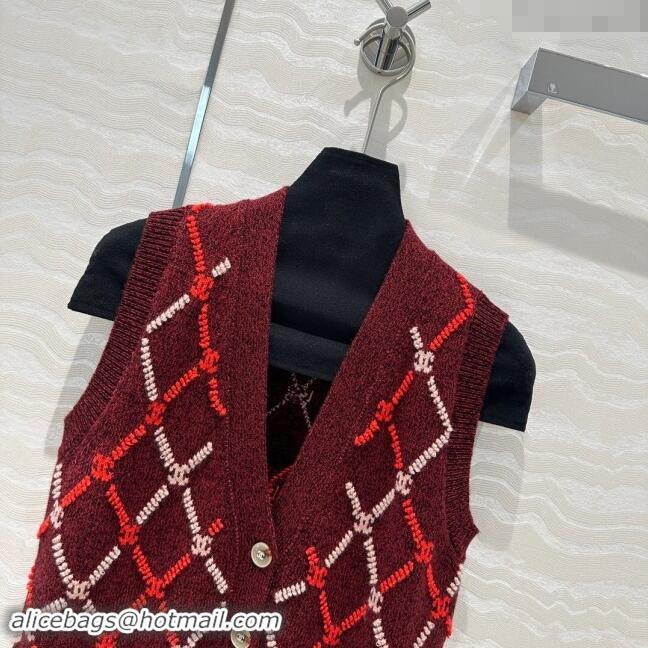 Luxury Cheap Chanel Cashmere Vest CH82723 Red 2024