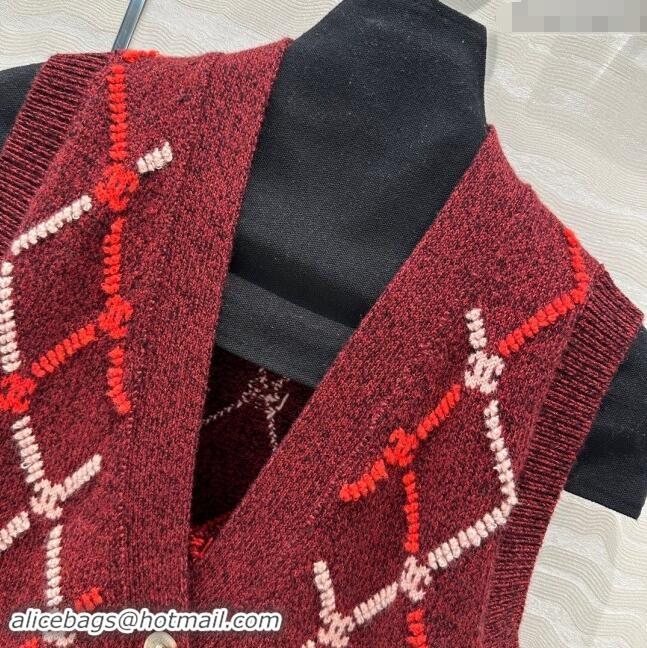 Luxury Cheap Chanel Cashmere Vest CH82723 Red 2024