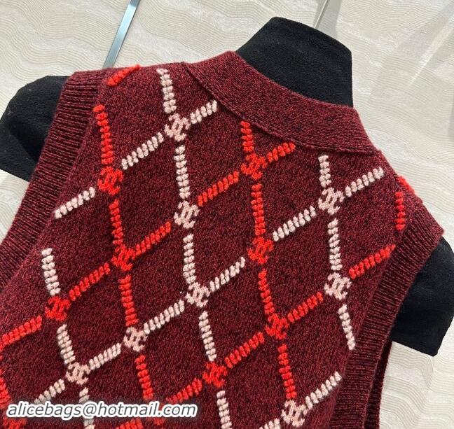 Luxury Cheap Chanel Cashmere Vest CH82723 Red 2024