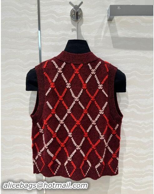 Luxury Cheap Chanel Cashmere Vest CH82723 Red 2024