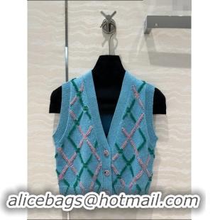 Reasonable Price Chanel Cashmere Vest CH82724 Blue 2024