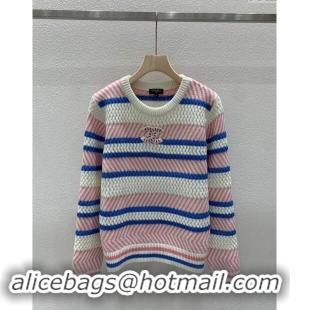 Famous Brand Chanel Knit Sweater CH91007 Pink/White/Blue 2024