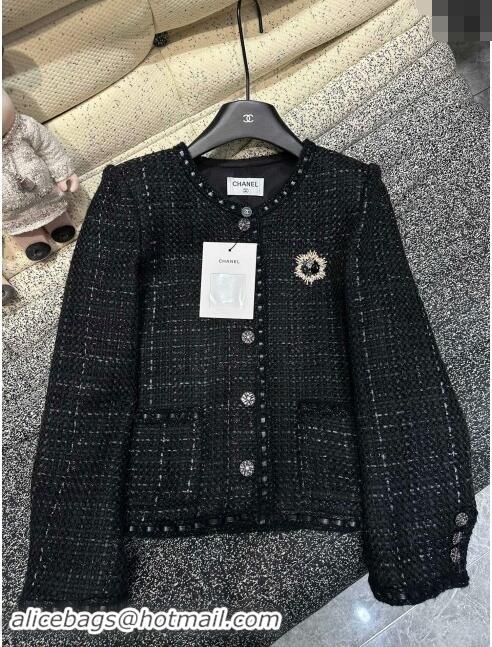 Fashion Discount Chanel Tweed Jacket M91102 Black 2024