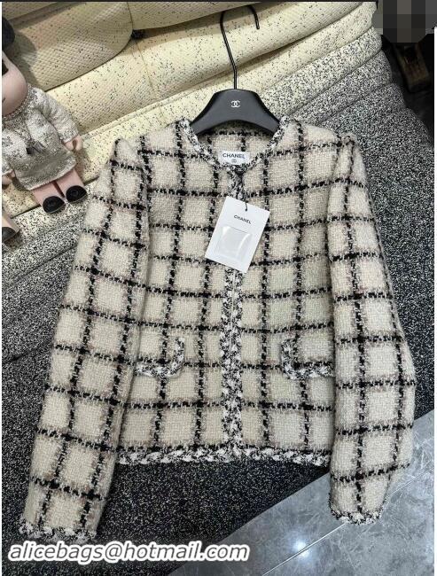 Fashion Discount Chanel Tweed Jacket M91105 White 2024