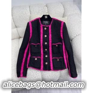 ​Big Discount Chanel Tweed Jacket M91107 Black/Rosy 2024