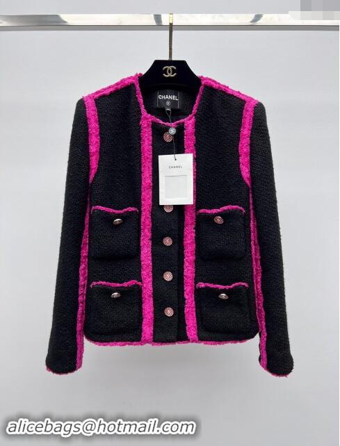 ​Big Discount Chanel Tweed Jacket M91107 Black/Rosy 2024