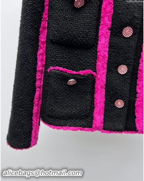 ​Big Discount Chanel Tweed Jacket M91107 Black/Rosy 2024