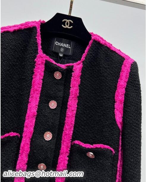 ​Big Discount Chanel Tweed Jacket M91107 Black/Rosy 2024