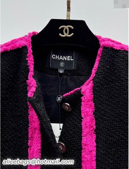 ​Big Discount Chanel Tweed Jacket M91107 Black/Rosy 2024