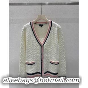 Luxury Cheap Chanel Wool Cardigan CH91109 White 2024