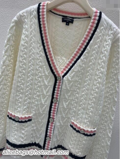 Luxury Cheap Chanel Wool Cardigan CH91109 White 2024