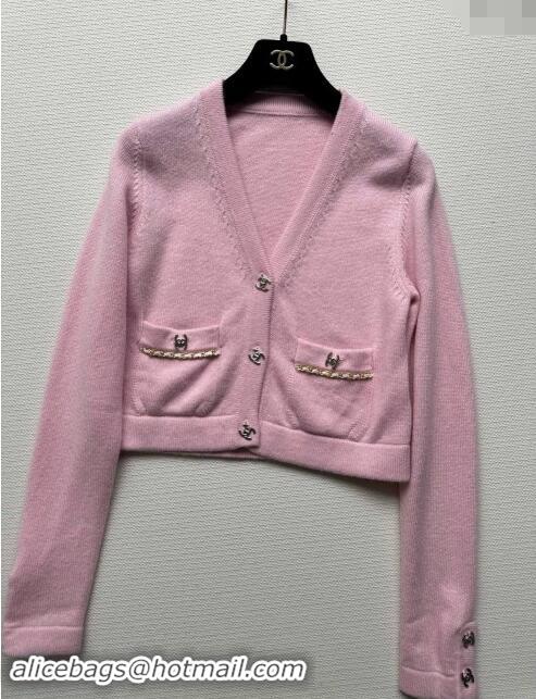 Good Product Chanel Wool Cardigan with Pockets CH92315 Pink 2024