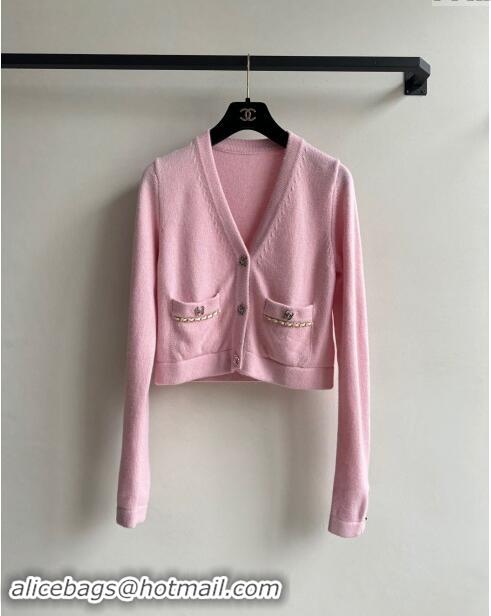 Good Product Chanel Wool Cardigan with Pockets CH92315 Pink 2024