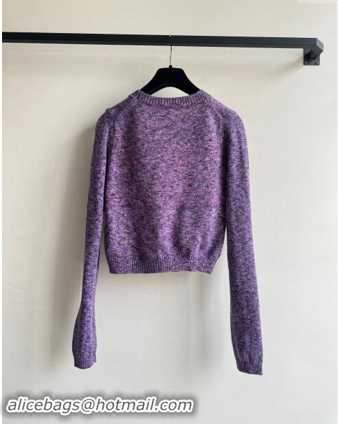 Luxury Cheap Chanel Cashmere & Wool Cardigan CH92502 Purple 2024