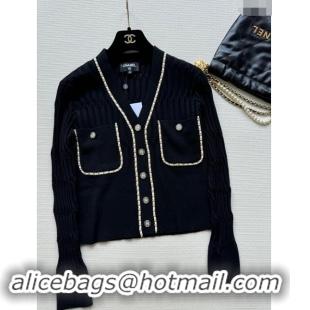 Best Price Chanel Wool Cardigan M92520 Black 2024