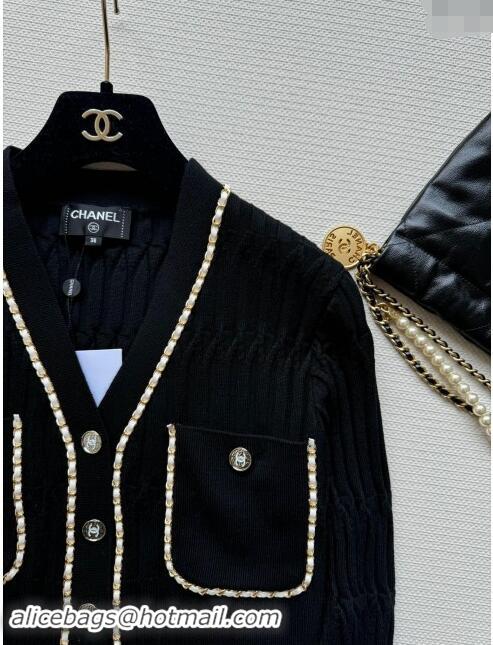 Best Price Chanel Wool Cardigan M92520 Black 2024